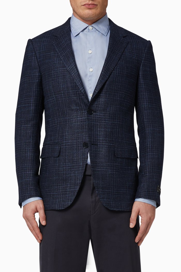 

Wool Silk & Cashmere Drop 7 Jacket, Blue