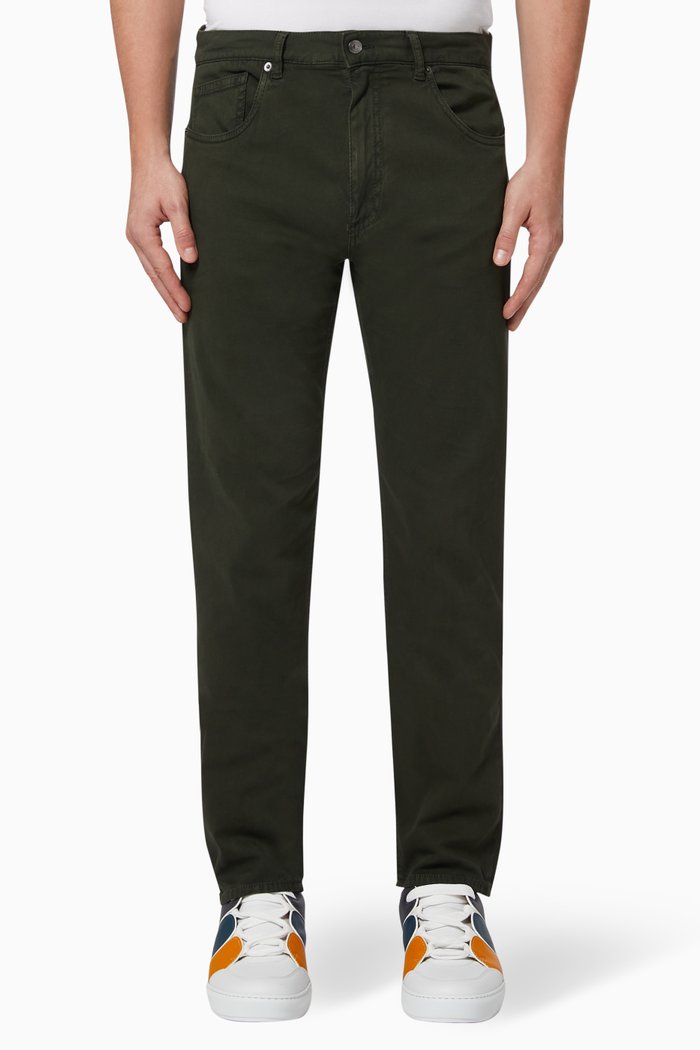 

Stretch Cotton & Lyocell Denim Jeans, Green