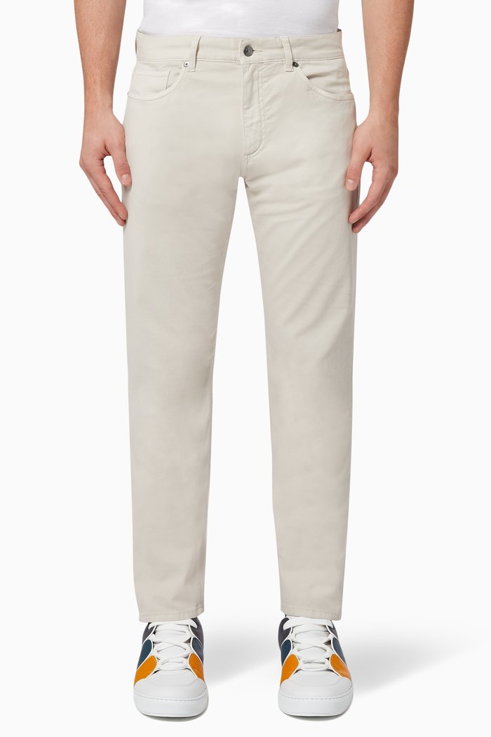 

Stretch Cotton & Lyocell Denim Jeans, White