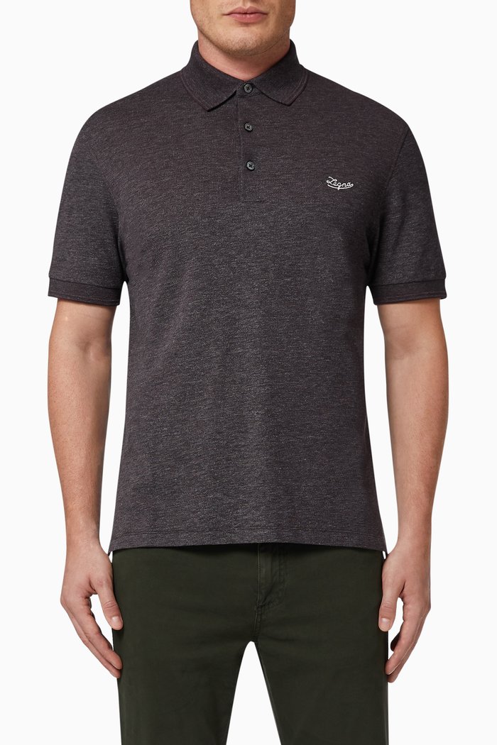 

Mouliné Cotton Polo, Purple