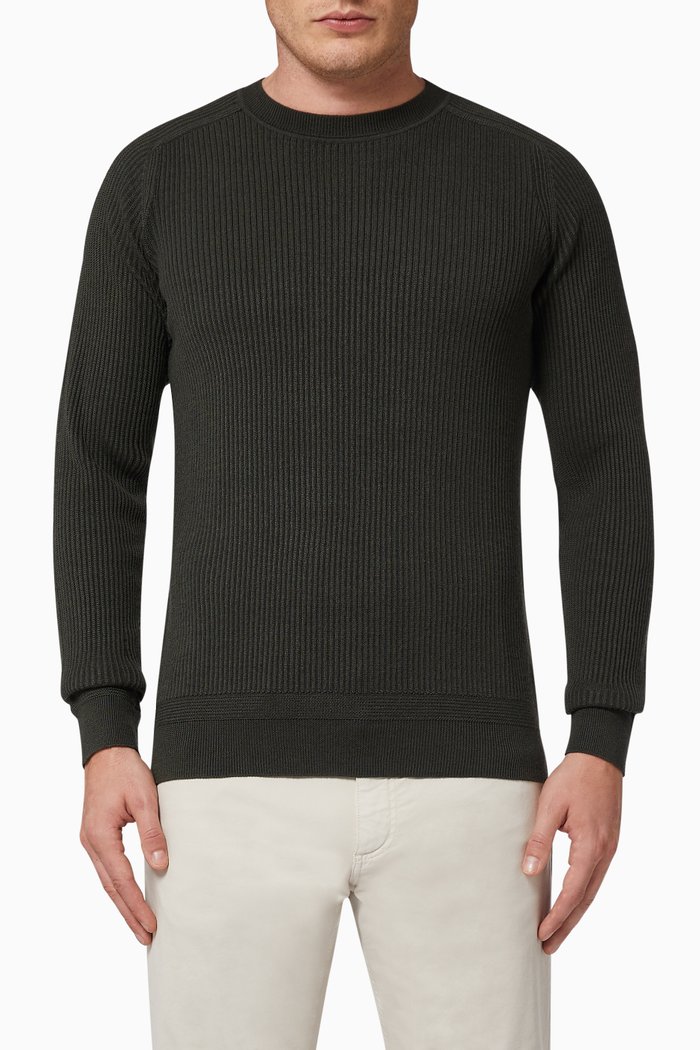 

Wool & Silk Knit Crewneck, Green
