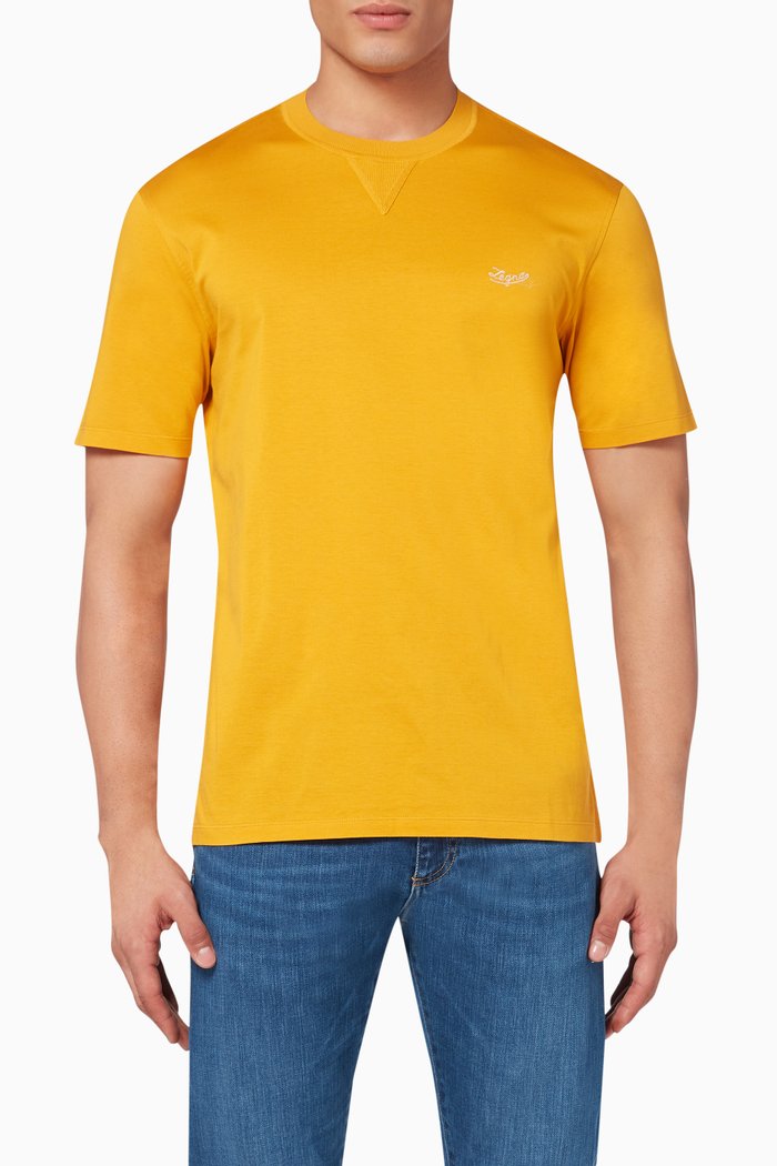 Mercerised Cotton T-Shirt, Yellow