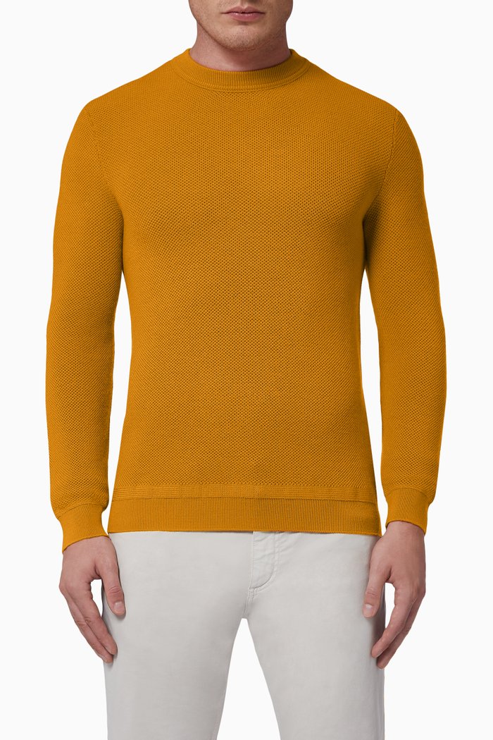 

Wool & Cashmere Knit Crewneck Sweater, Gold