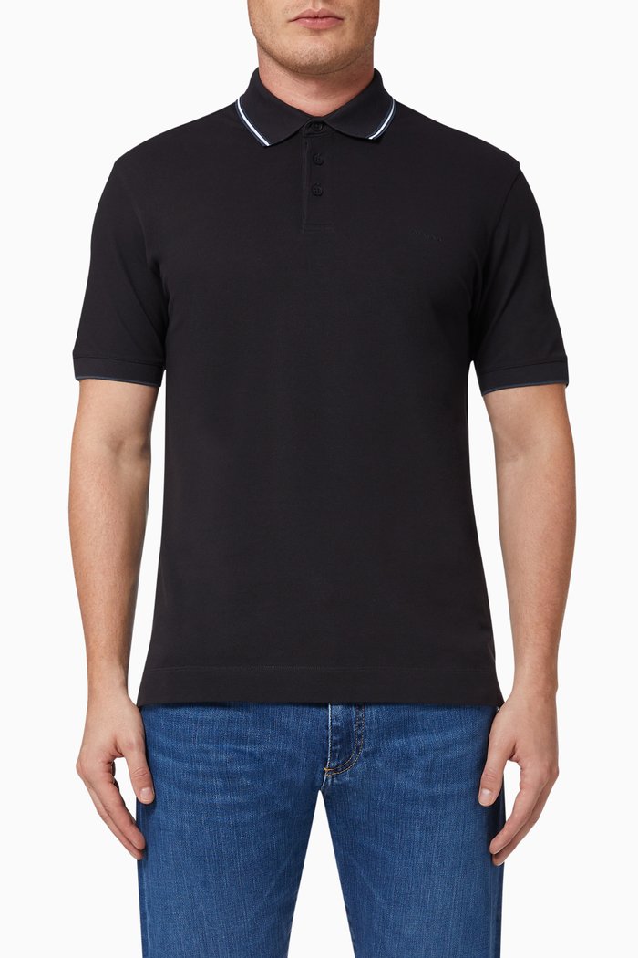 

Stretch Cotton Polo, Blue