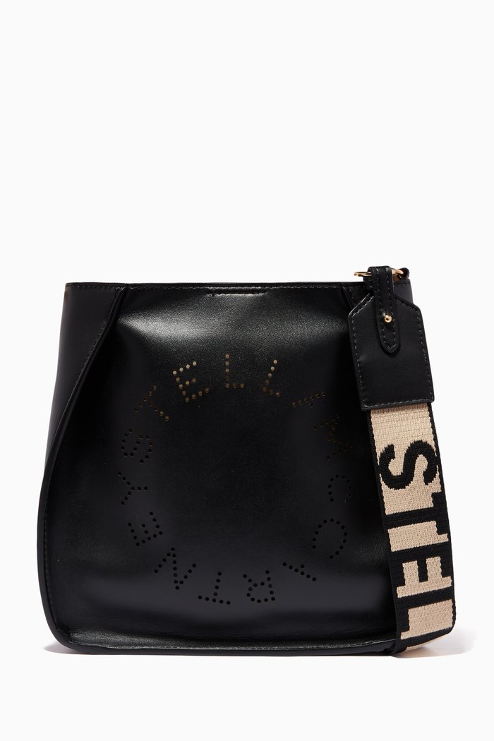 

Mini Stella Logo Shoulder Bag in Eco Alter Nappa, Black