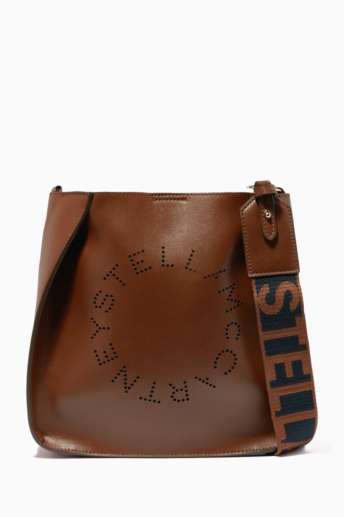 

Mini Stella Logo Shoulder Bag in Eco Alter Nappa, Brown