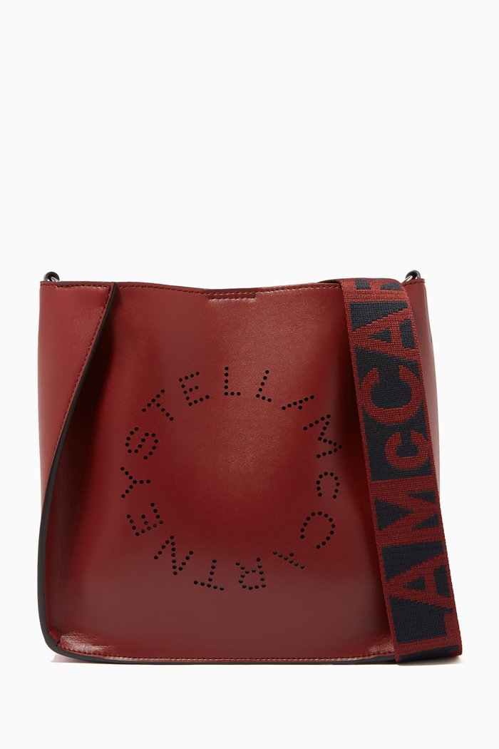 

Mini Stella Logo Shoulder Bag in Eco Alter Nappa, Burgundy