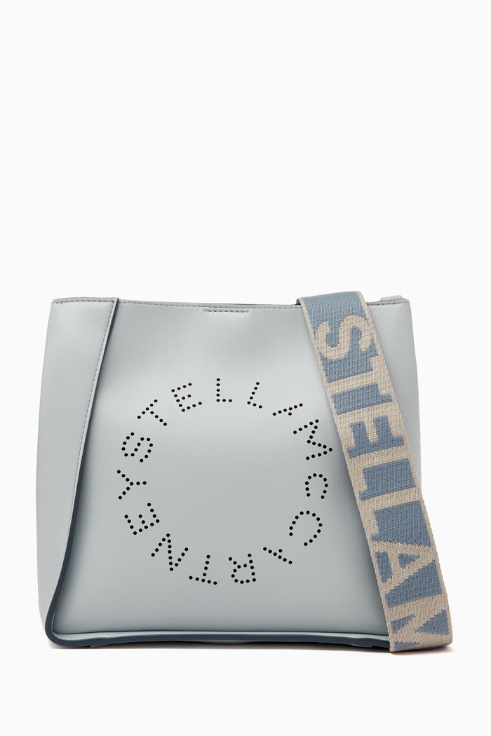 

Mini Stella Logo Shoulder Bag in Eco Alter Nappa, Blue