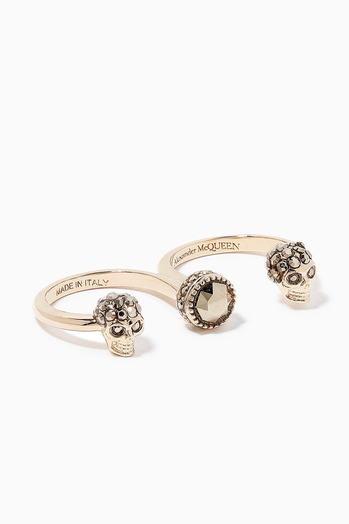 

Double Skull Ring, Gold