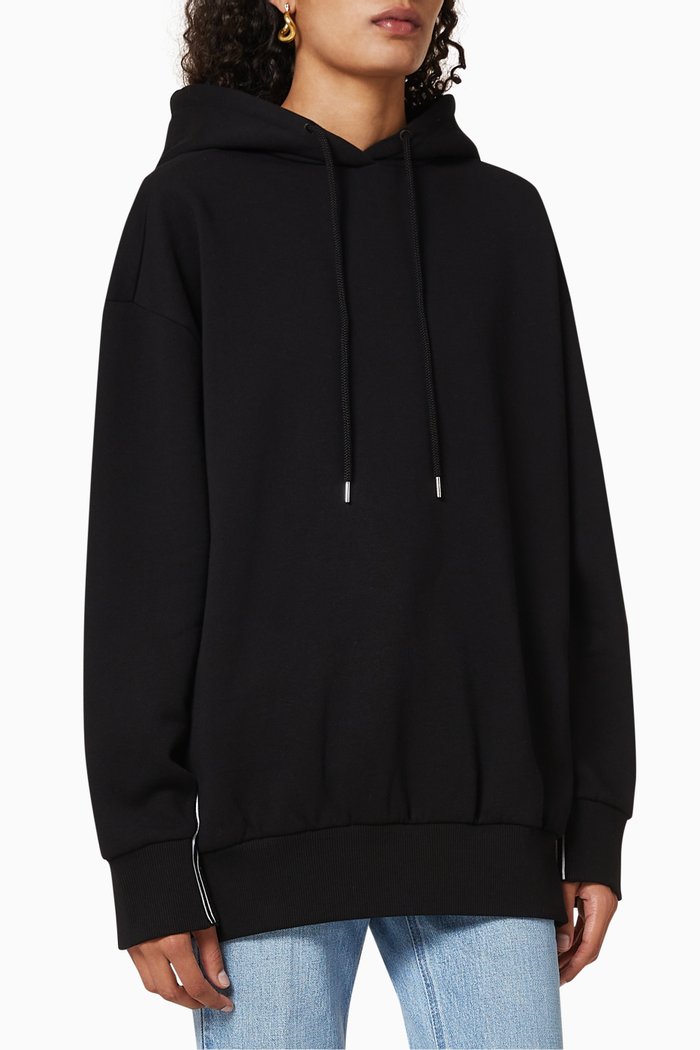 

"23 Old Bond Street London" Band Cotton Hoodie, Black