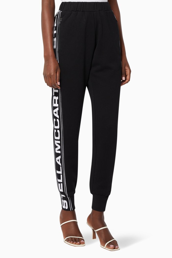 

"23 Old Bond Street London" Band Cotton Sweatpants, Black
