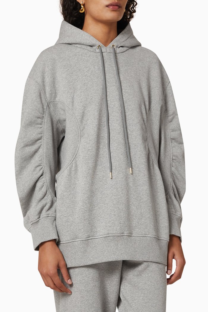 

Gathered Organic Cotton Sweatshirt, Grey