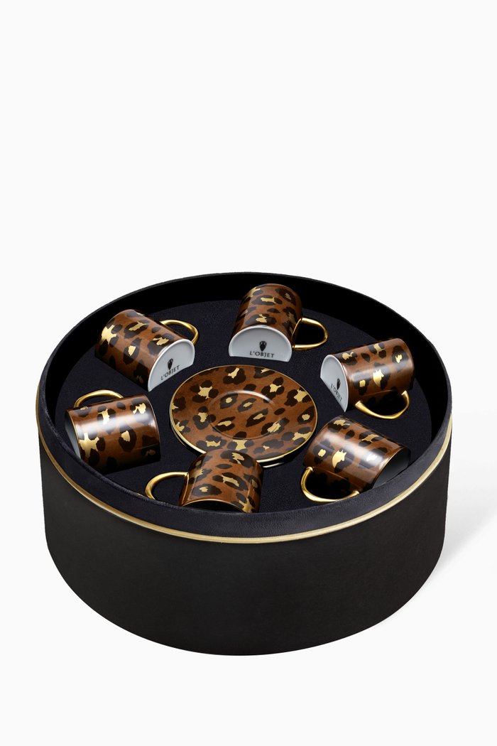 

Leopard Espresso Cup & Saucer, Multicolour