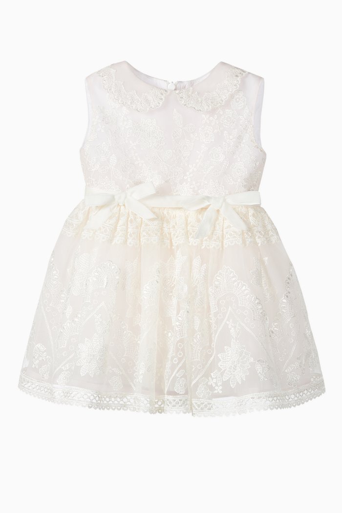 

Freesia Embroidered Lace Dress, Neutral