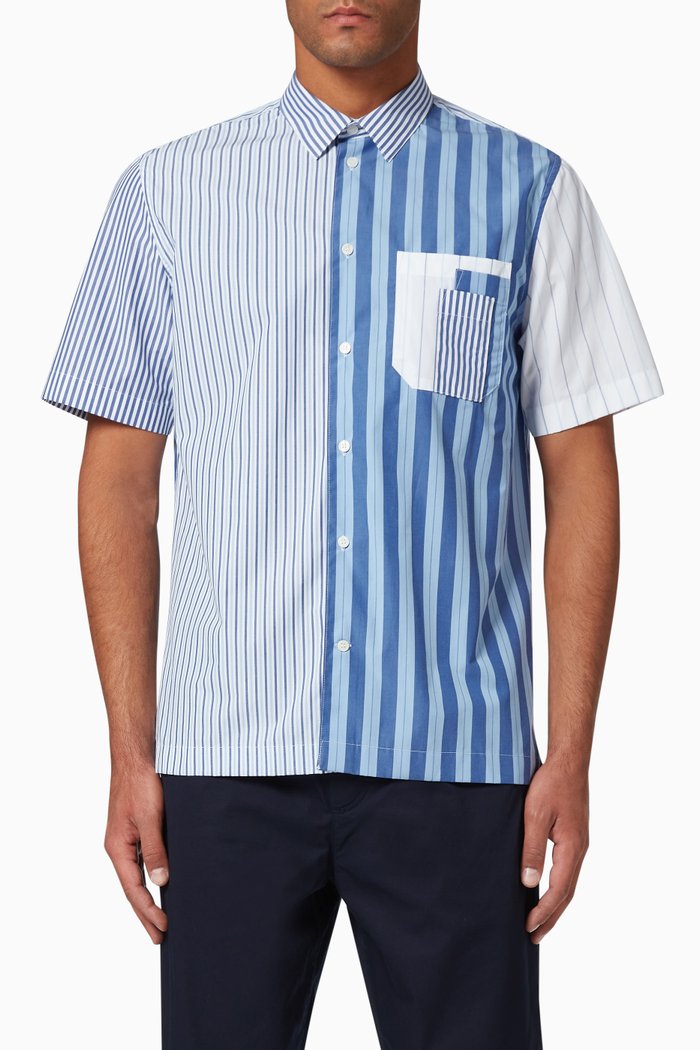 

Thor Striped Poplin Shirt, Blue