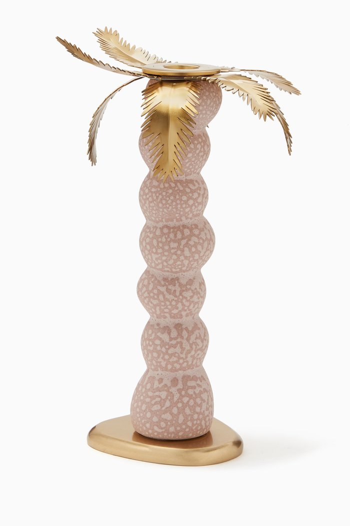 Small Haas Mojave Palm Candlestick, Pink