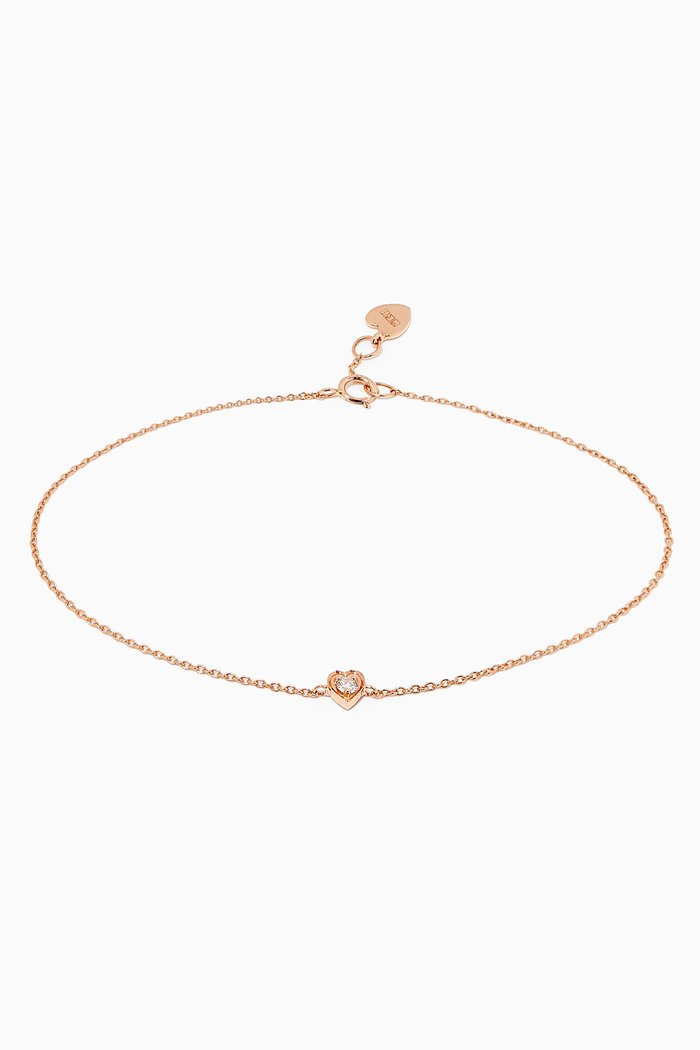

Mini Heart Diamond Bracelet in 18kt Rose Gold