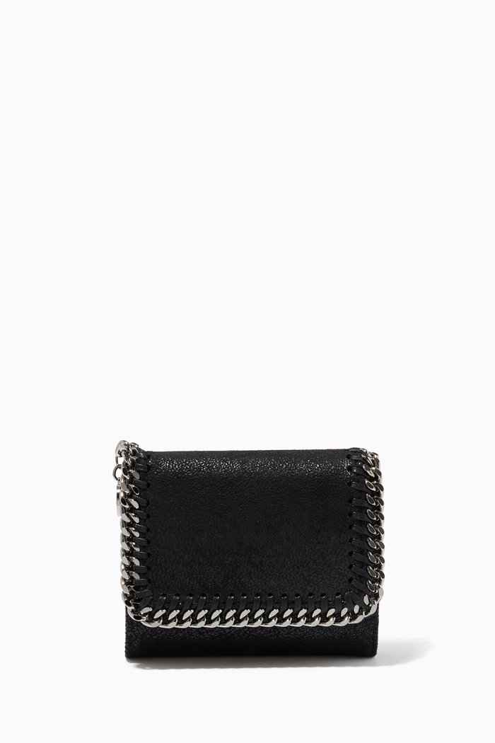 

Falabella Small Flap Wallet in Shaggy Deer, Black