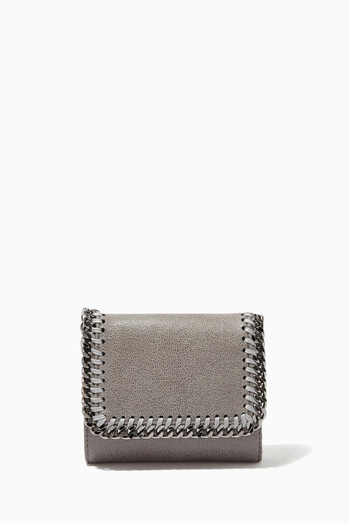 

Falabella Small Flap Wallet in Shaggy Deer, Grey