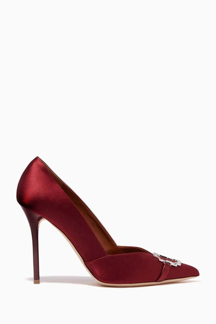 Collina 100 Brooch Pumps in Satin, Red