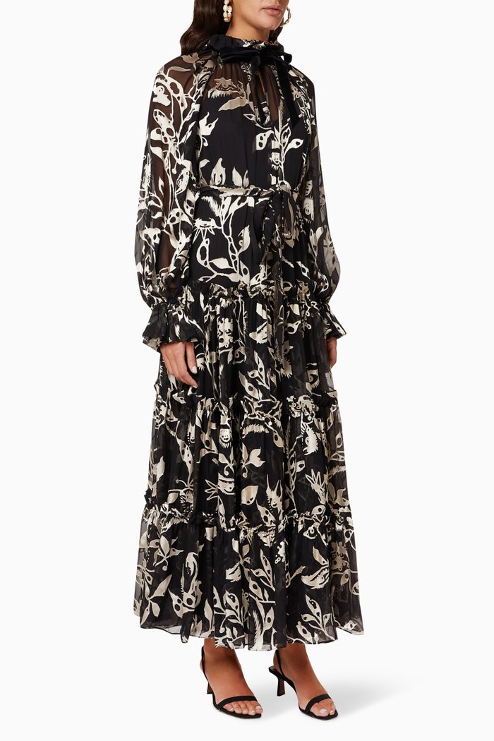 

Ladybeetle Swing Long Dress, Black