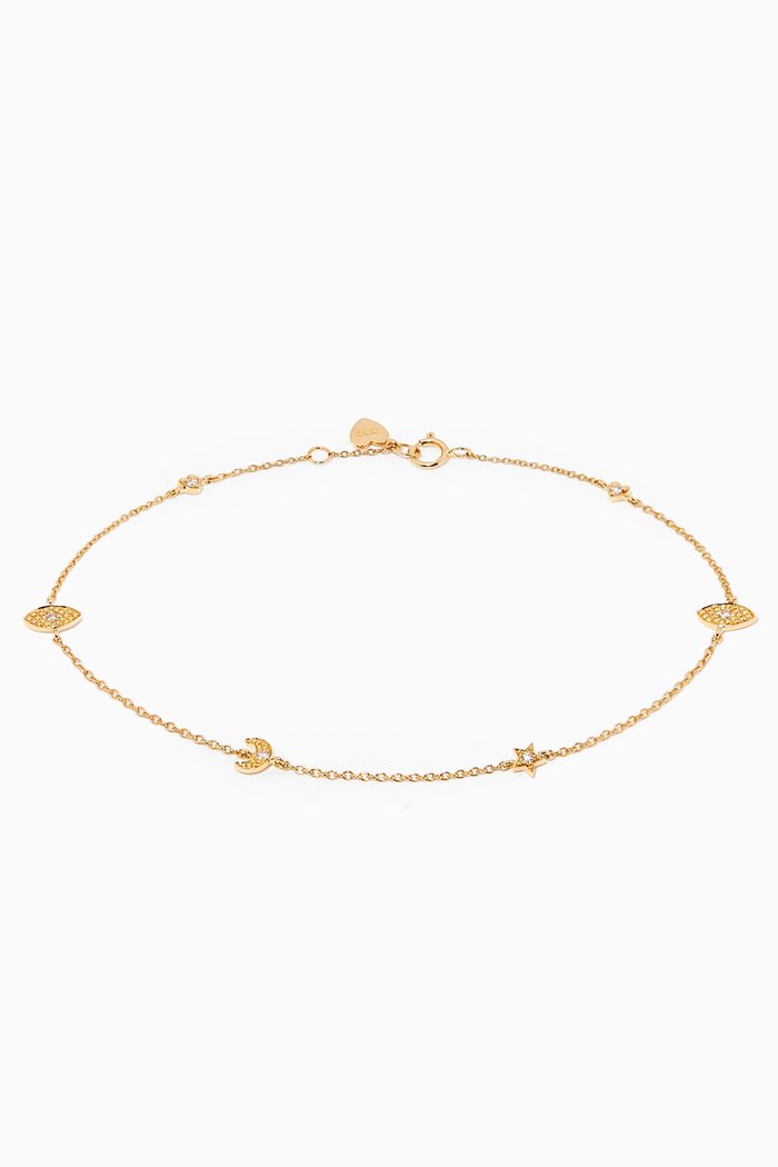 

Mixed Mini Sea Signs Diamond Bracelet in 18kt Yellow Gold