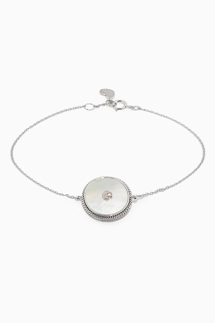 

Moon Deera Mother of Pearl Bracelet in 18kt White Gold, Silver
