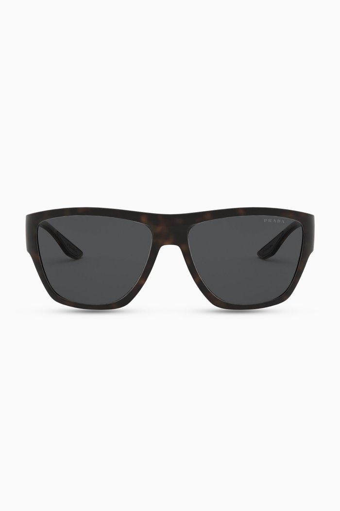 Rectangle Sunglasses in Acetate, Black