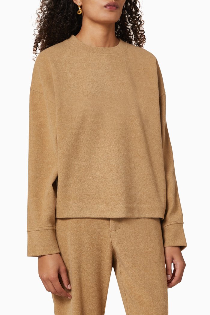 

Fleece Crewneck Pullover, Neutral