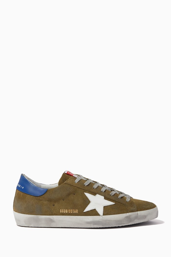 

Super-Star Sneakers with Leather Star in Suede, Green