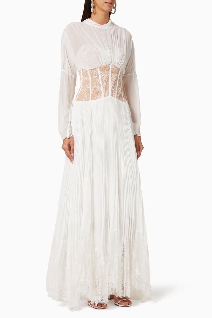

Fatima Lingerie Lace Dress, White