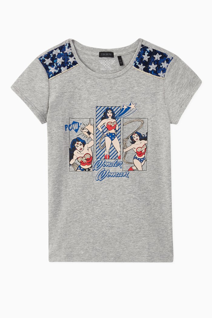 

Wonder Woman Comic Graphic Cotton T-Shirt, Grey