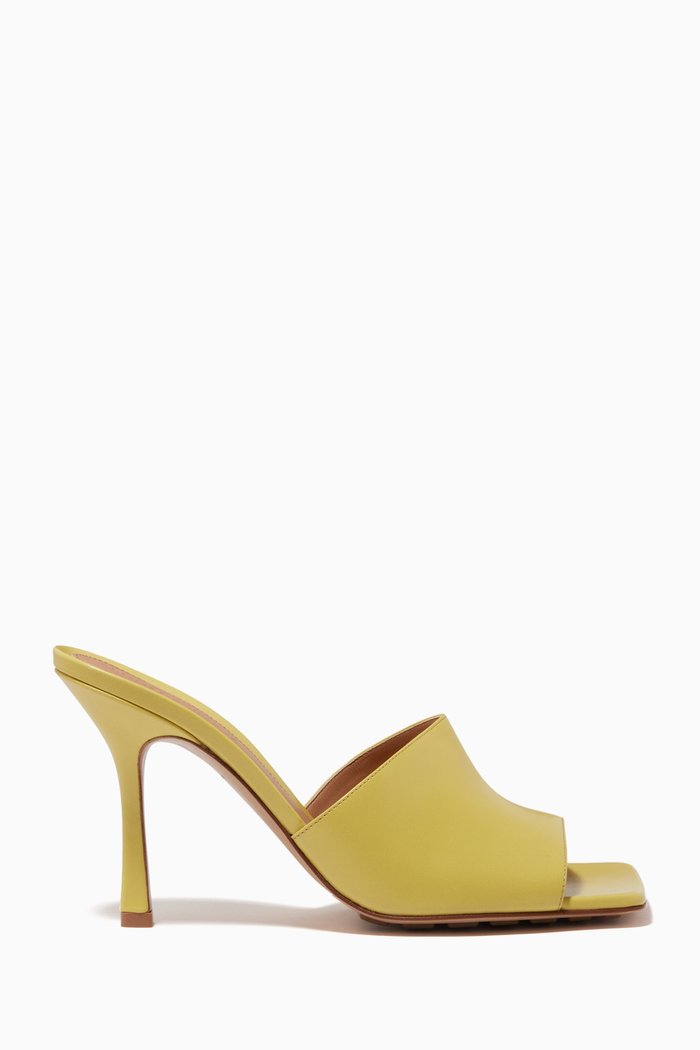 Stretch Mule Sandals in Nappa, Yellow