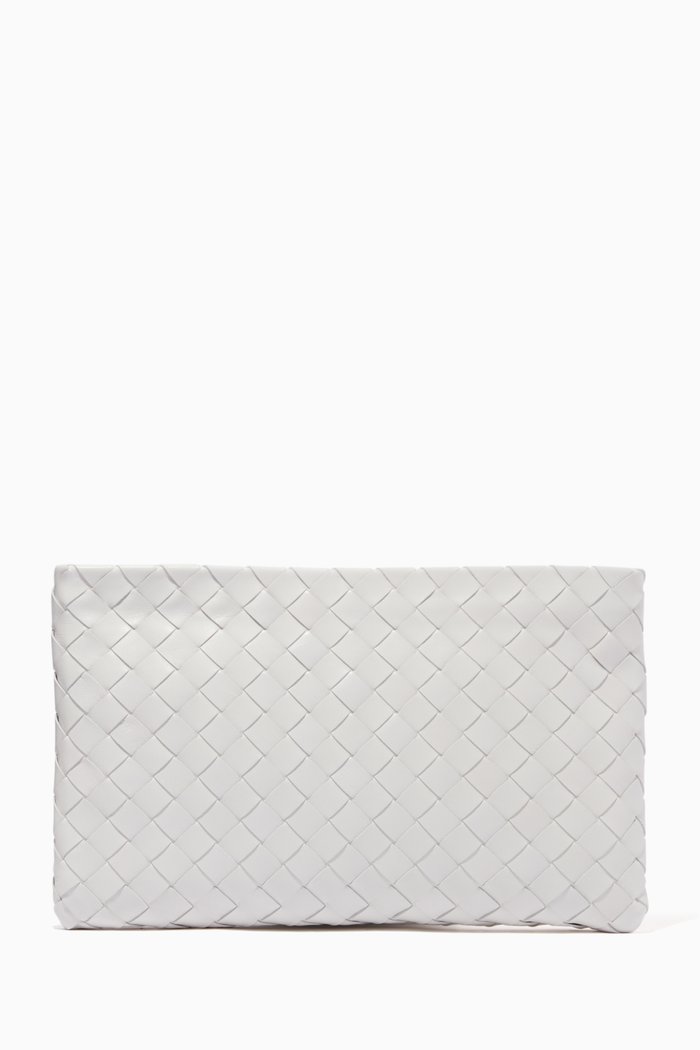 

Pouch in Intrecciato Nappa, White