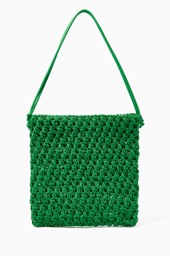 

Shoulder Bag in Crochet Nappa, Green