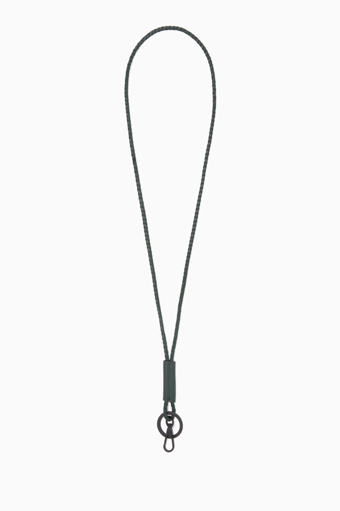 

Key Ring Strap in Intrecciato Calfskin, Green