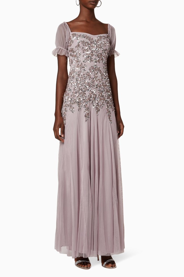 

Sequin Embellished Maxi Dress, Purple
