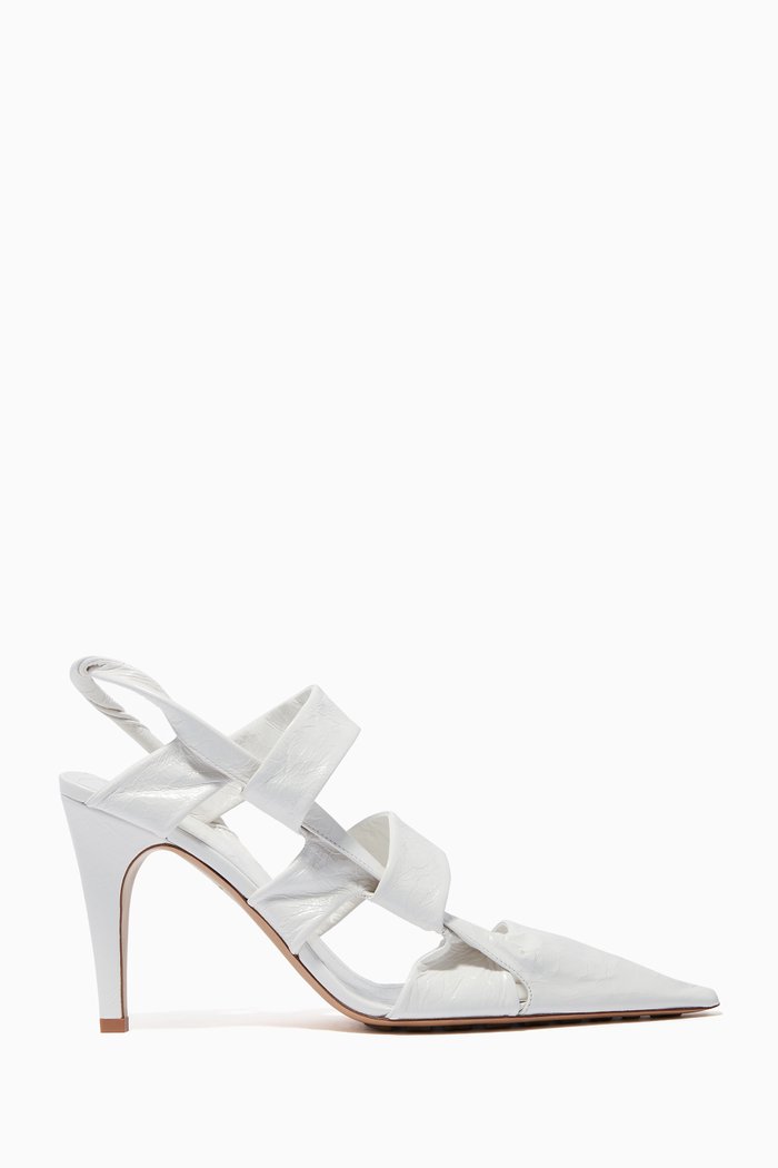 

The Point Slingback Pumps in Shiny Nappa, White