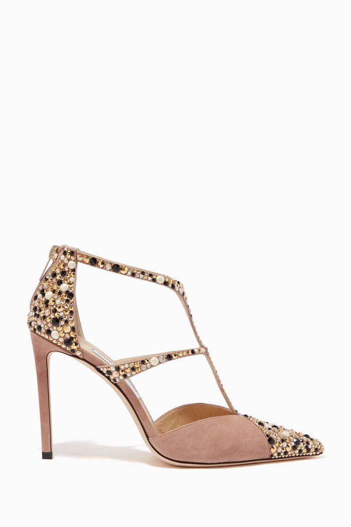 

Saoni 100 Pumps with Crystals in Suede, Pink