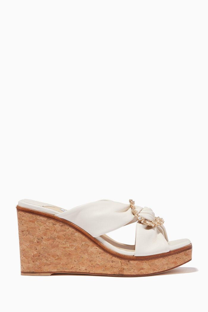

Nevara 90 Wedge Sandals in Nappa, Neutral