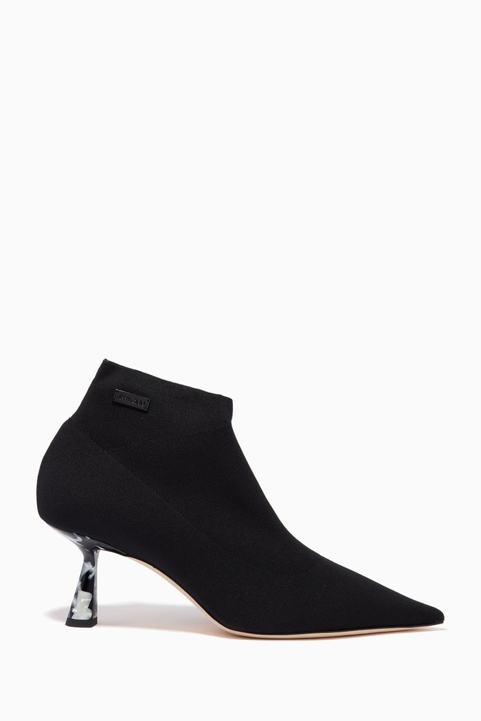 

Saber 65 Sock Boots with Marble Heel in Knit, Black