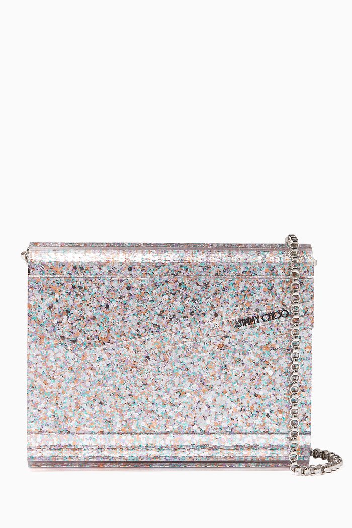 

Mochi Candy Clutch Bag in Glow-in-the-Dark Glitter Acrylic, Gold