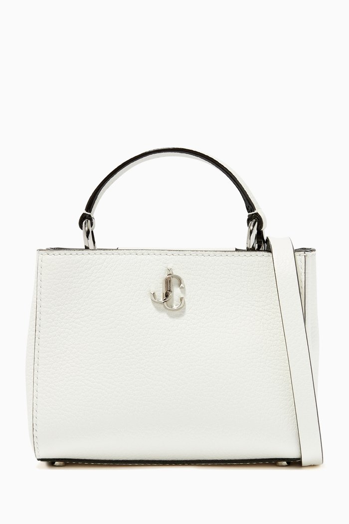 

Varenne Top Handle Mini Bag in City Grainy Calf Leather, White