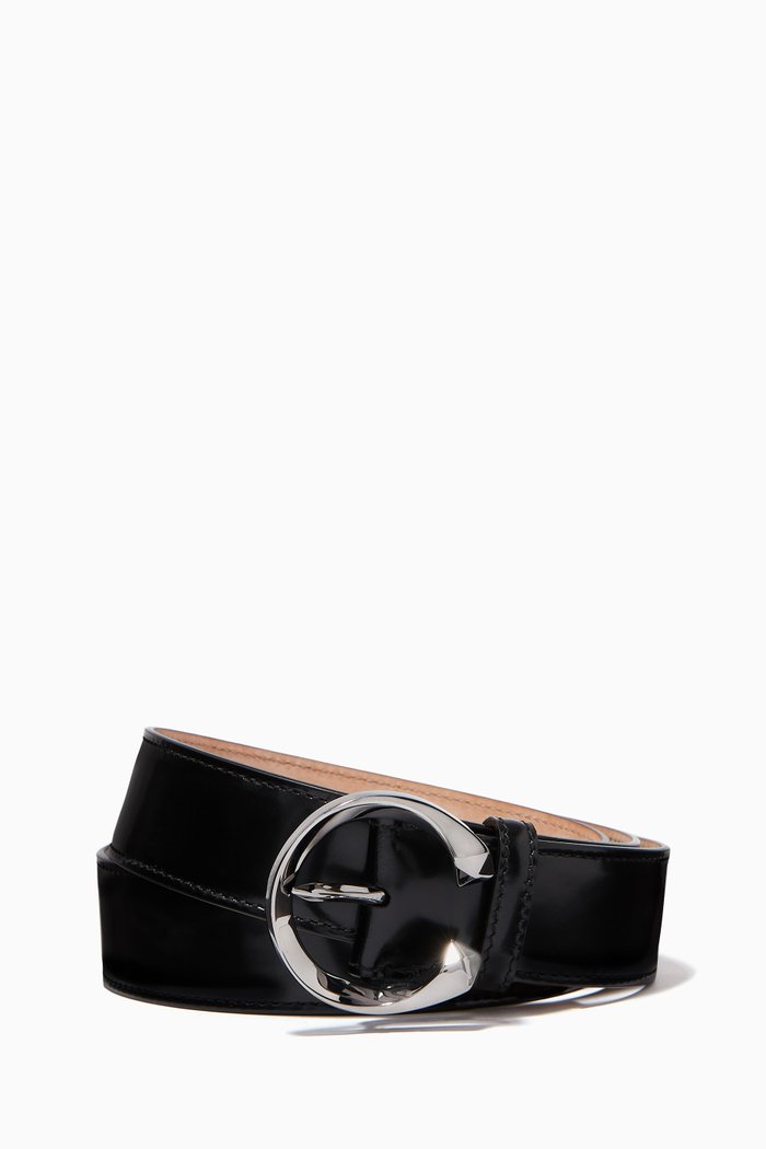 

Madeline Belt in Spazzolato Leather, Black