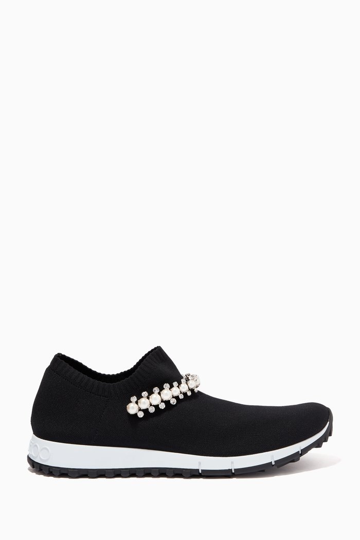 

Verona Trainers with Crystal Detailing in Knit, Black