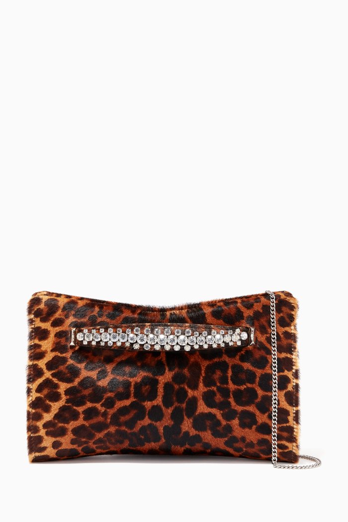 

Venus Clutch Bag in Leopard Print Pony, Neutral