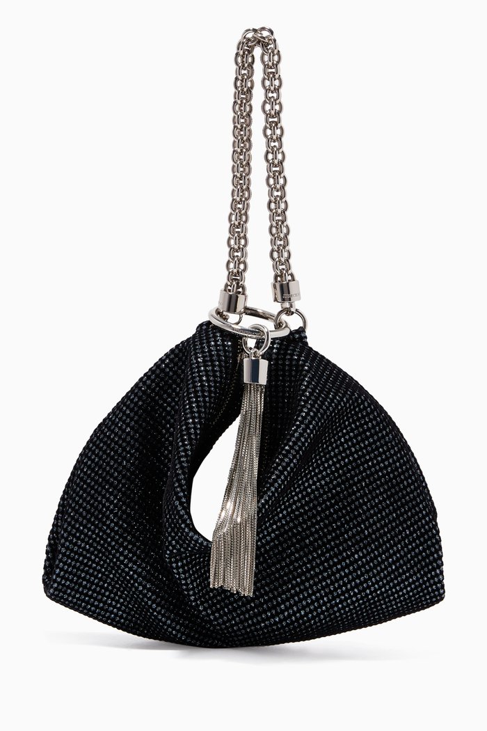 

Callie Clutch Bag in Glitter Velvet, Black