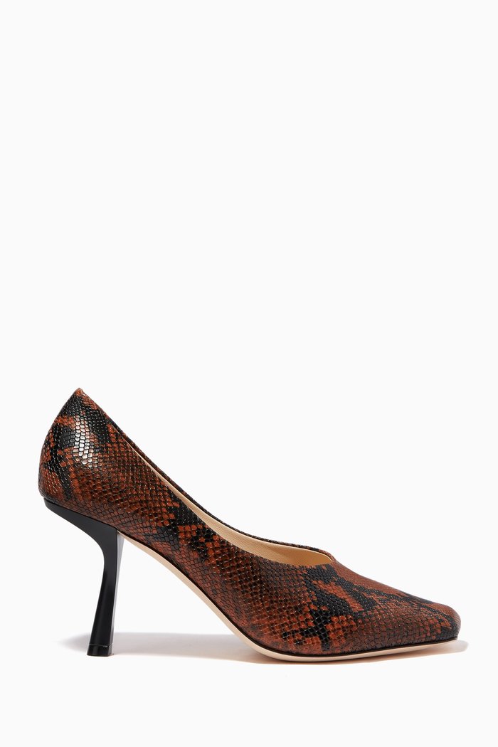 

Marcela 85 Pumps in Snake Printed Leather, Brown