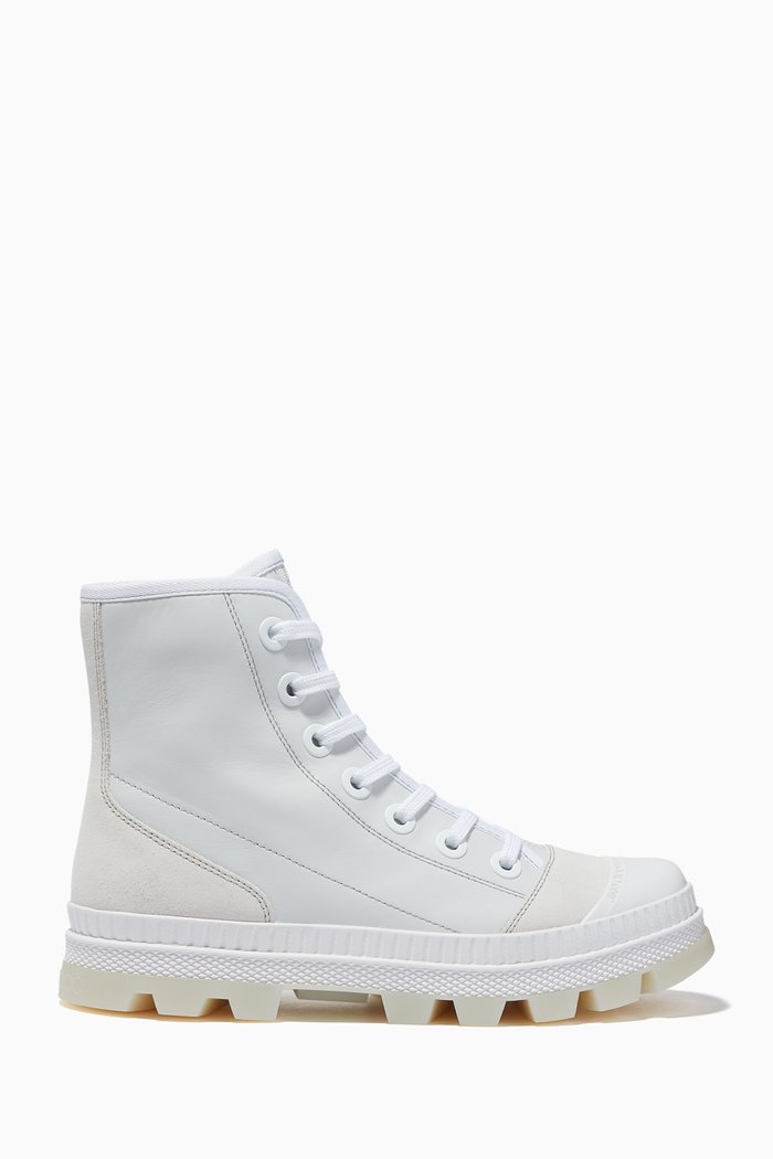 

Nord/F High-Top Sneakers in Leather, White