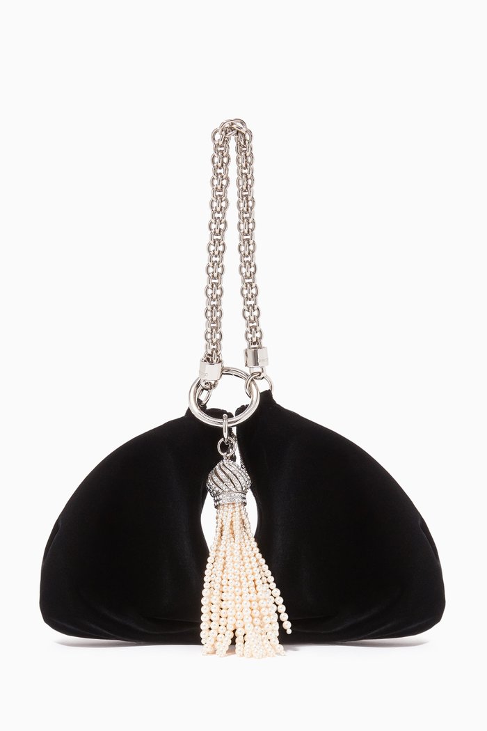 

Callie Clutch Bag in Velvet, Black